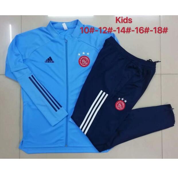 Youth Ajax Blue Training Suits Jacket with Pants 2020/21